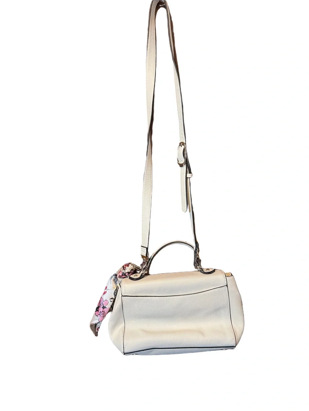 Giani Bernini Cream Crossbody Satchel with Scarf Accent
